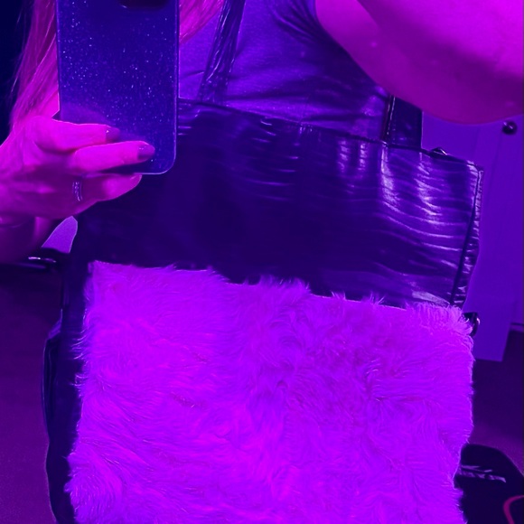 Leather and sheepskin shoulder bag - Picture 2 of 4